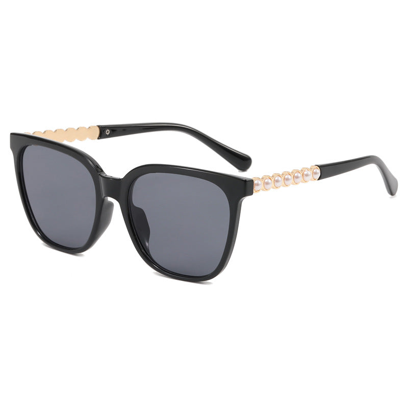 Damen Oversize-Sonnenbrille mit eleganter Perlenschmuck-Verzierung Karnz
