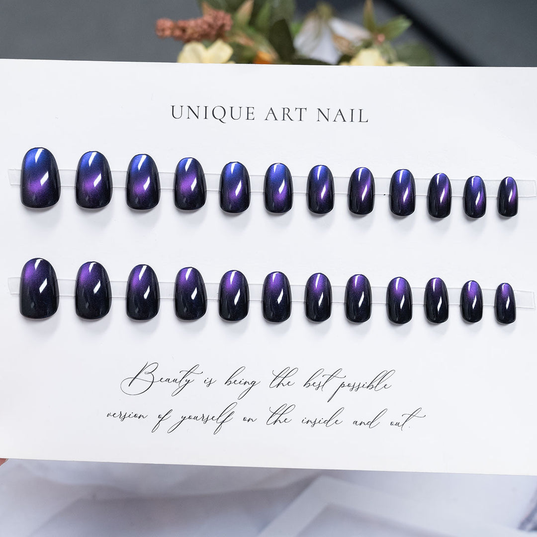Glänzendes, langanhaltendes Press-On-Nagelset