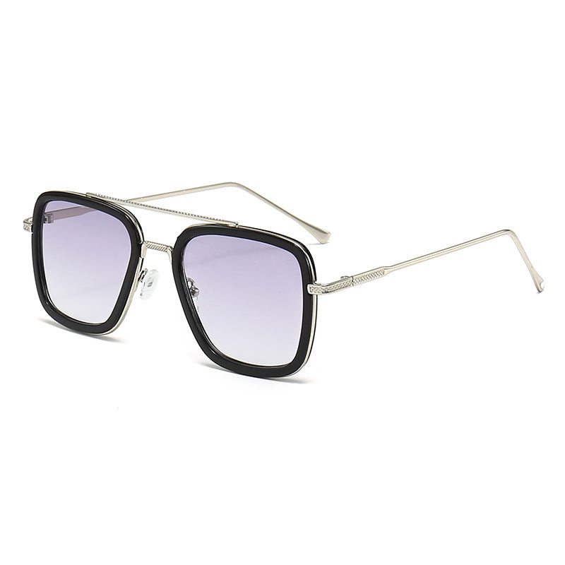 Damen modische quadratische Sonnenbrille mit glamourösem Metallrahmen Karnz