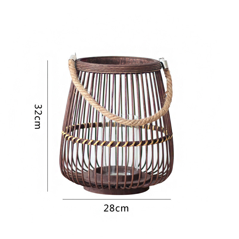 Rustikale Rattan-Laterne Karnz