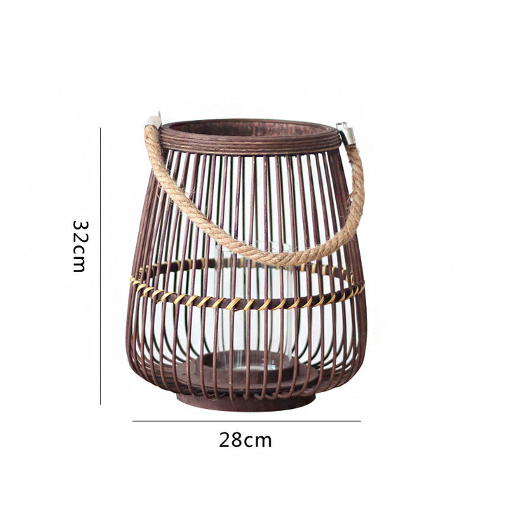 Rustikale Rattan-Laterne Karnz