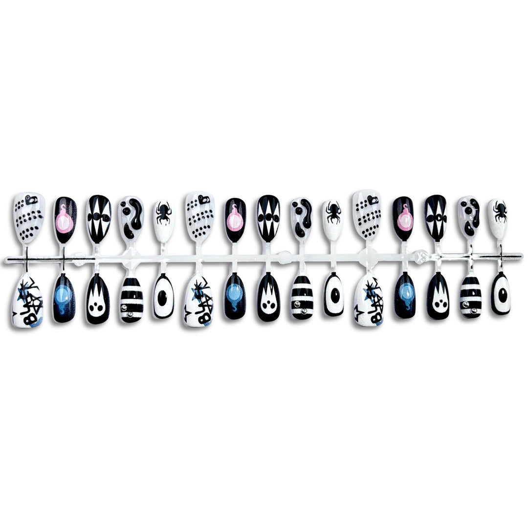 Theatrale Halloween-Themen Press-On Nagelkunst Set