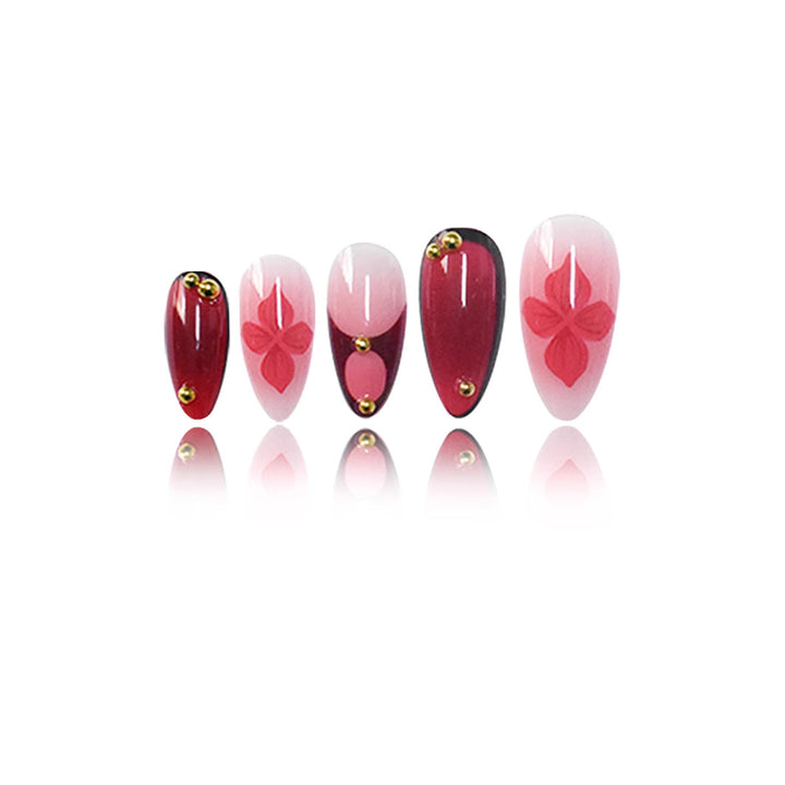 Premium Künstlerische Florale Stiletto Press-On Nägel Karnz