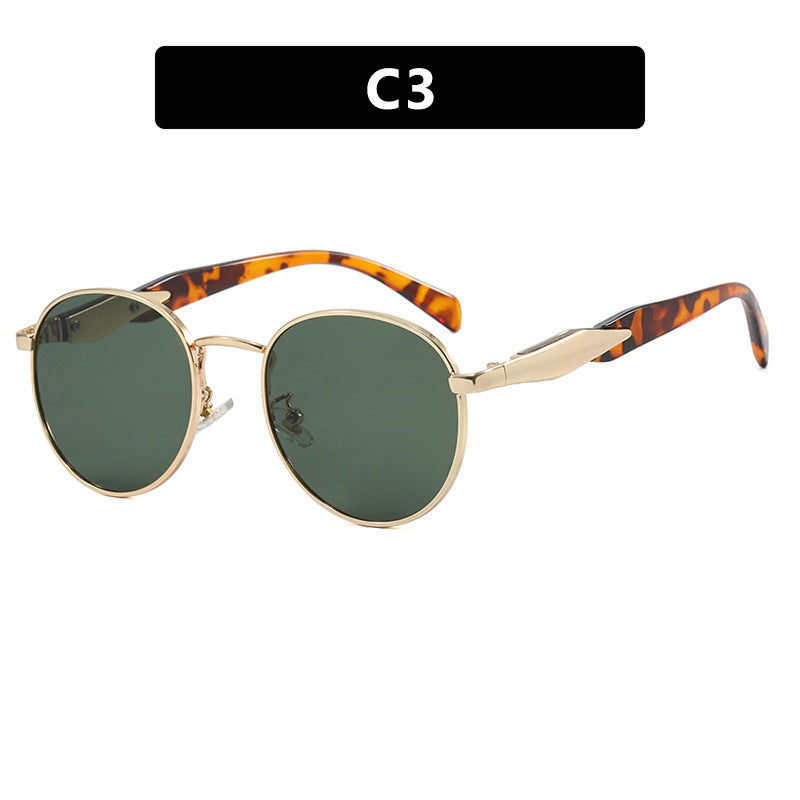 Damen runde Sonnenbrille mit elegantem, goldenen Rahmen und UV-Schutz Karnz