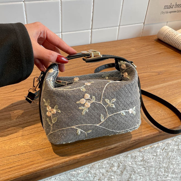 Bestickte Blumen Mini-Handtasche Karnz