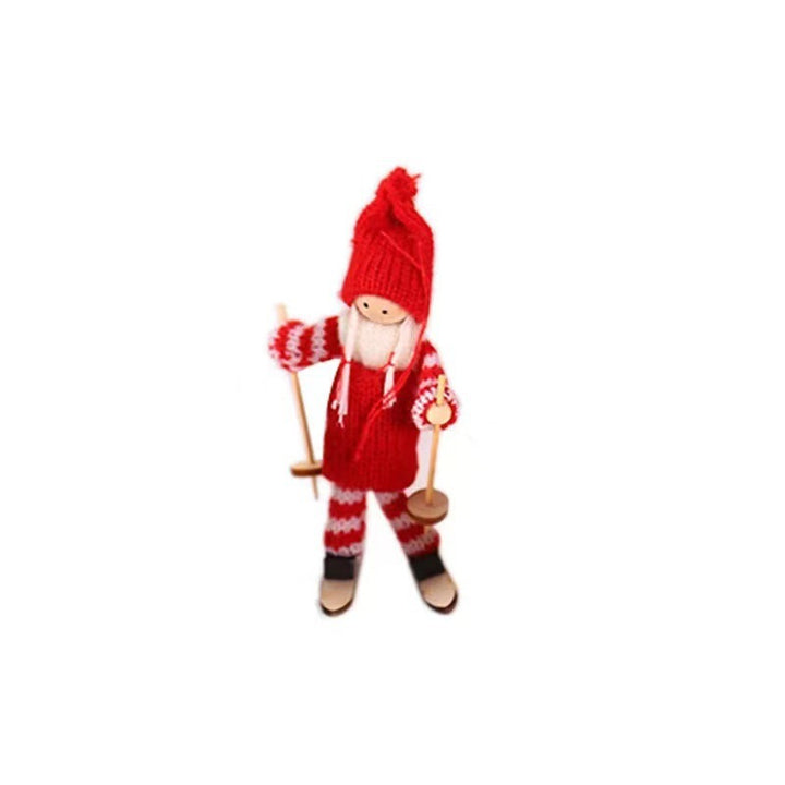 Dekorative Weihnachtsmannfigur im Skistil