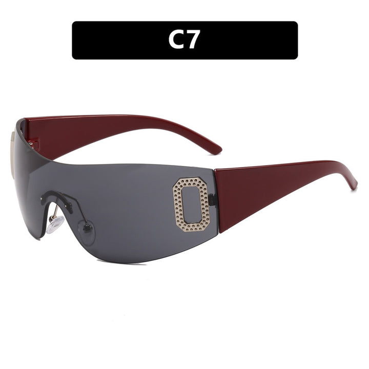 Damen Sportliche Sonnenbrille im futuristischen Shield-Design Karnz