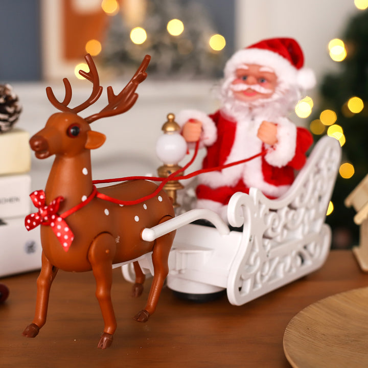 Weihnachtsmann und Rentier Figuren Set Karnz