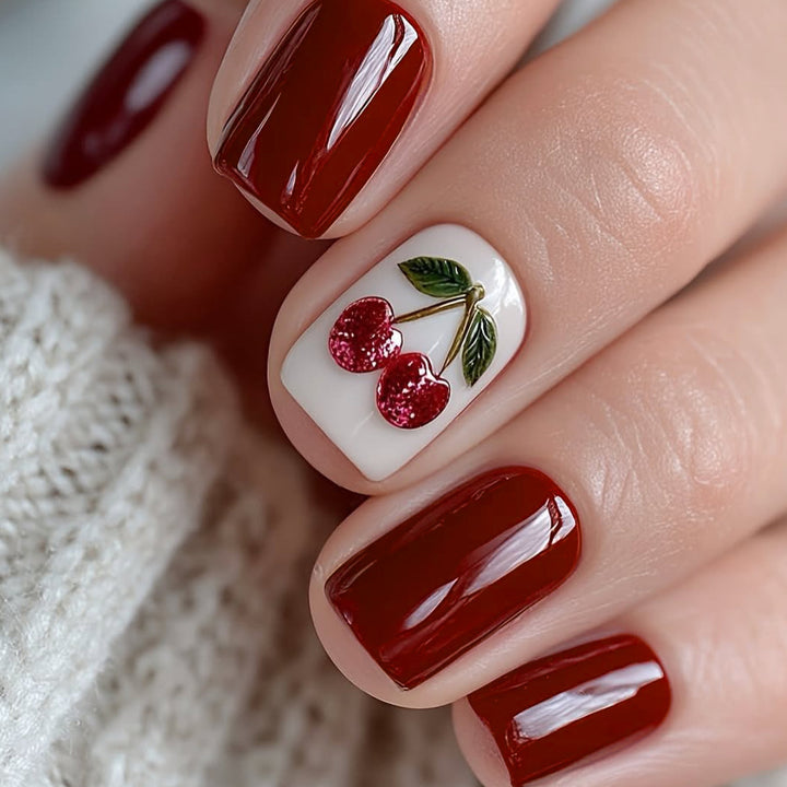 Künstlerische Kirsch-Themen Nagelkunst Extensions Karnz