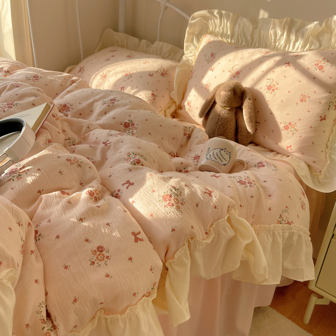 Floral Print Bettwäsche Set