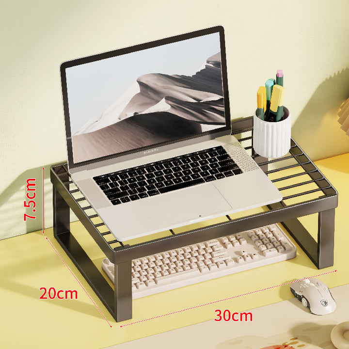 Grid-Top Desktop Laptop und Monitor Riser Regal mit erhöhtem offenem Unterlagerung