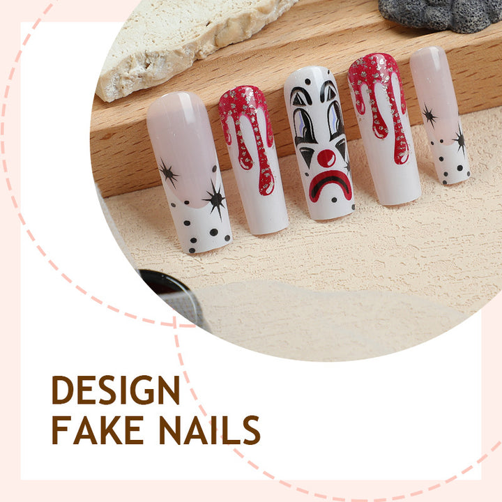 Kreatives Kunstnagelset mit gruseligen Halloween-Motiven Karnz