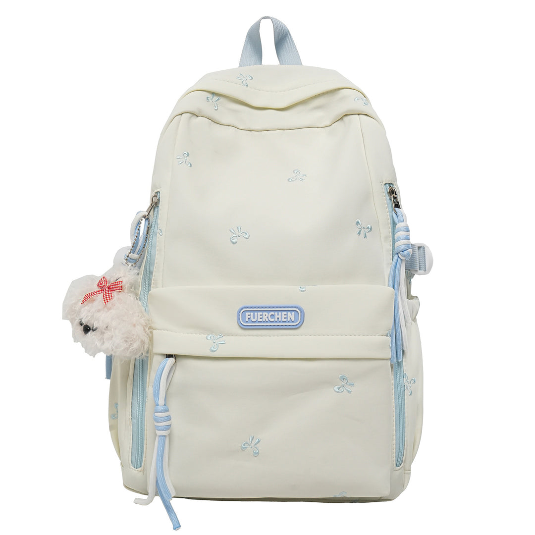 Stylischer Multi-Taschen Rucksack mit pelzigem Schlüsselanhänger Karnz