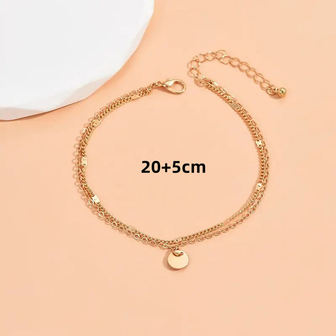 Gold Geschichteter Charm Fußkette Karnz