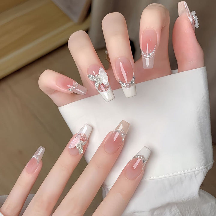 Elegante Glänzende Press-On Nagelset  1791774068