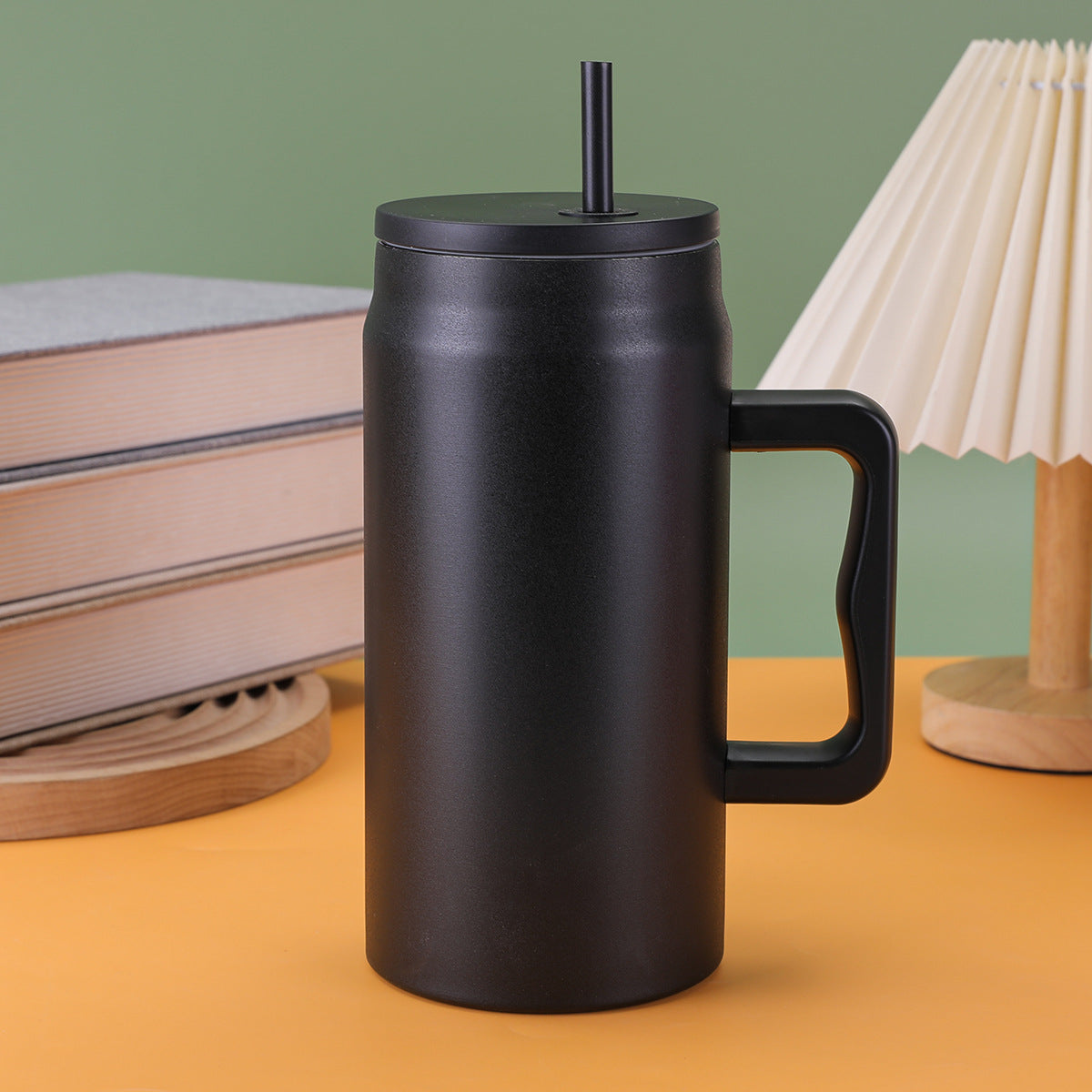 Damen Thermobecher mit Deckel und Strohhalm Karnz