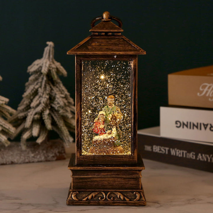 Vintage Weihnachtslaterne mit Schneemann und LED-Beleuchtung Karnz