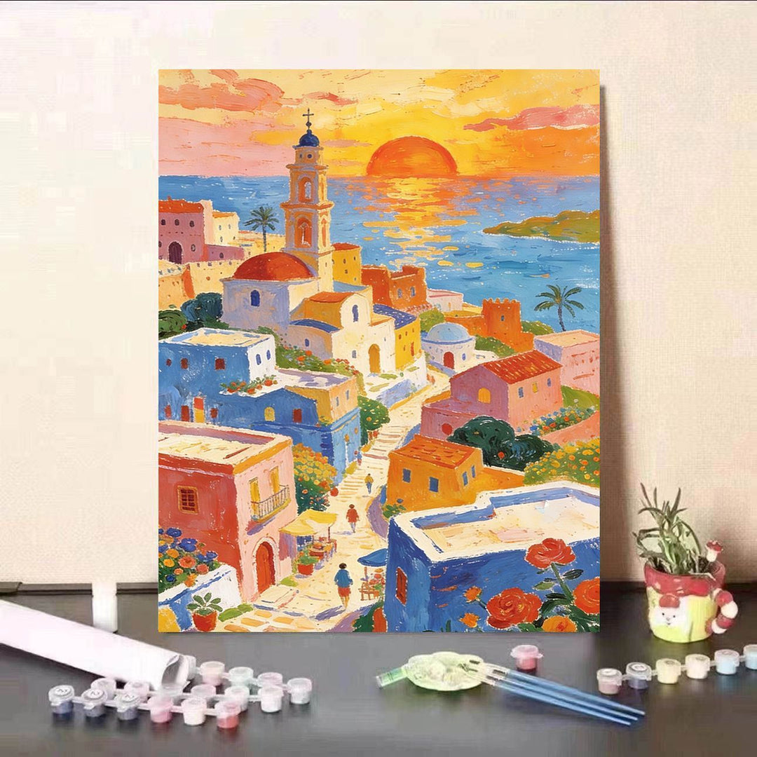 Szenische Sonnenuntergang Leinwand Kunst Karnz