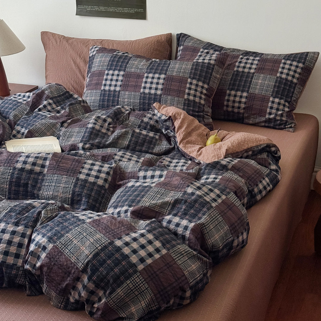 Texturiertes gestreiftes Quilt-Set