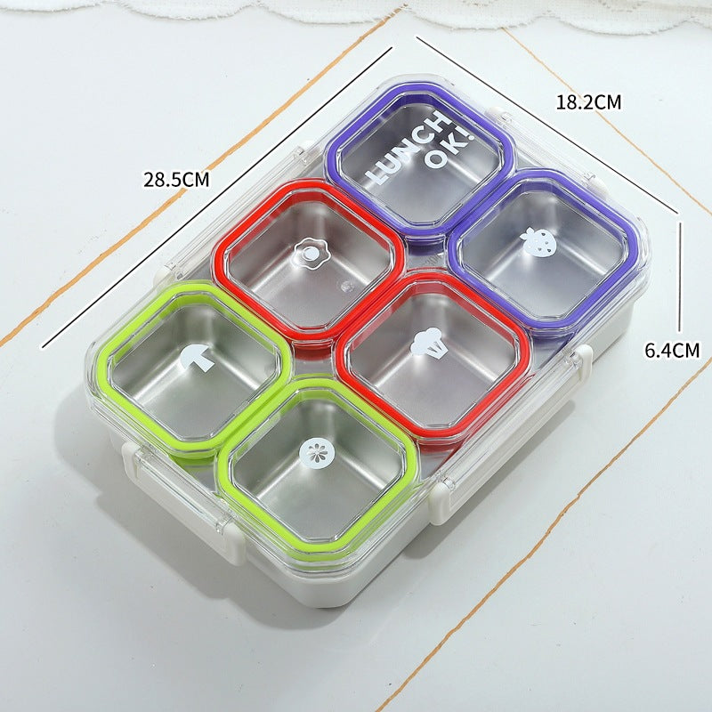 Multisection Lebensmittelaufbewahrung Bento-Box mit intelligentem Verriegelungsmechanismus