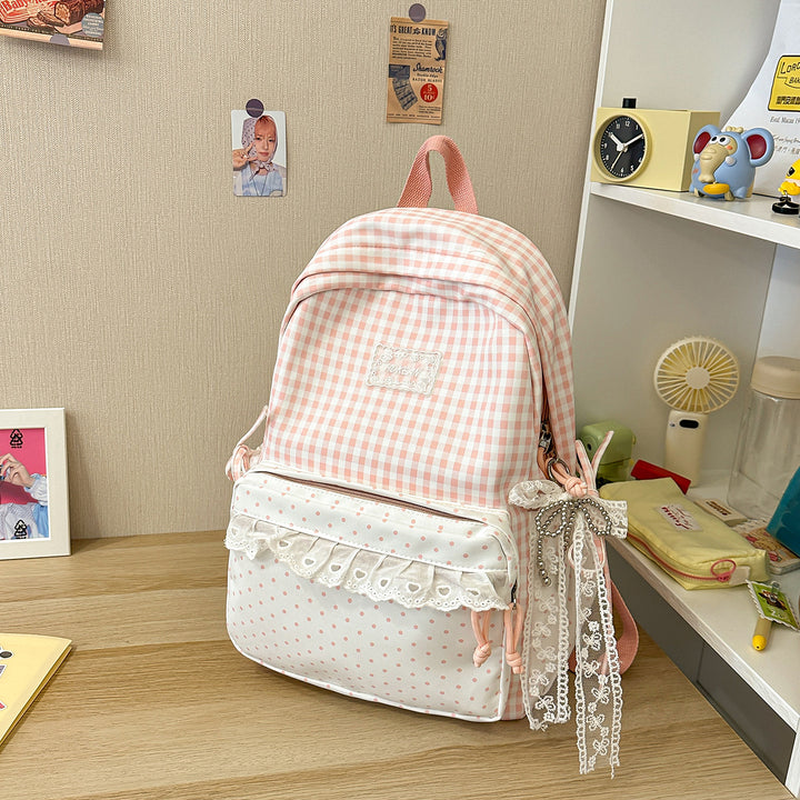 Stylisher Gingham-Muster Rucksack Karnz