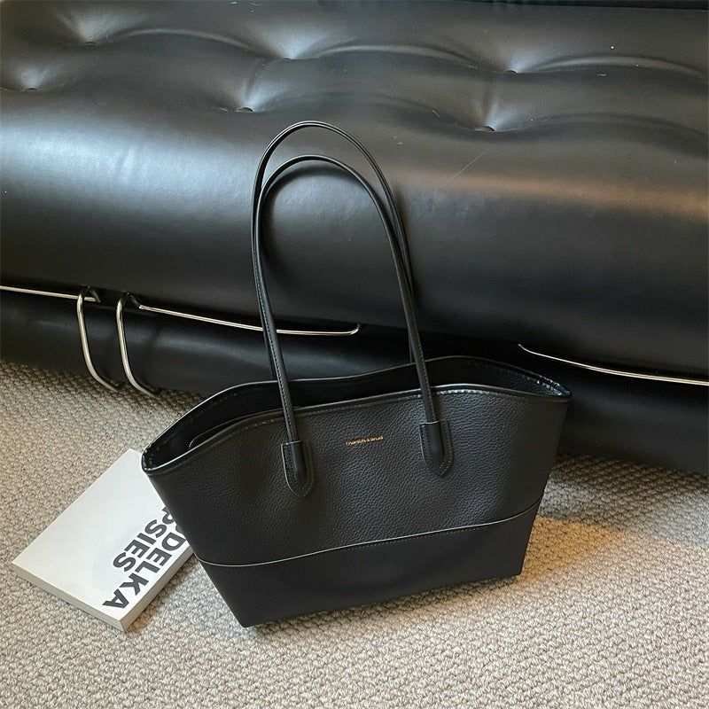 Strukturierte Leder-Tote-Tasche