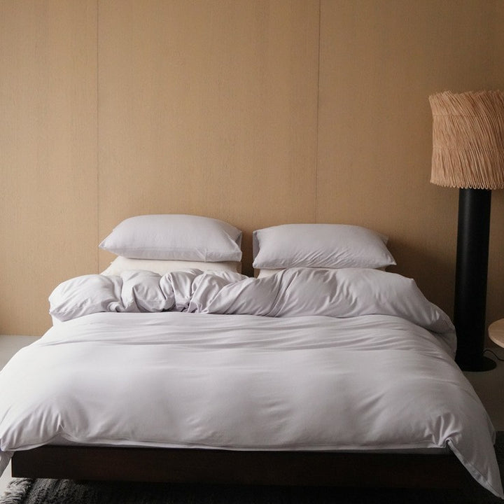 Extra-weiches Baumwollsatin-Bettbezug-Set mit Hotel-Finish und verdecktem Reißverschluss