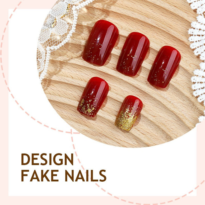 Kunstnagelset mit elegantem Glitzer und Hochglanz Karnz