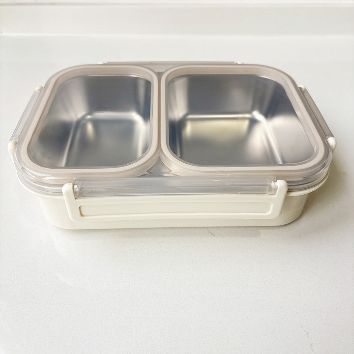 Dual-Compartment Stahl Lebensmittel Aufbewahrungsbehälter