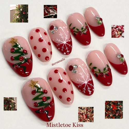 Festliche Kunstnägel mit Weihnachtsmotiven Karnz
