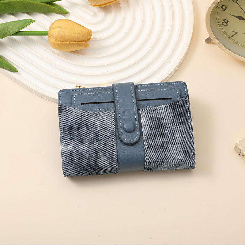 Texturiertes Multi-Topf-Snap-Verschluss-Wallet Karnz