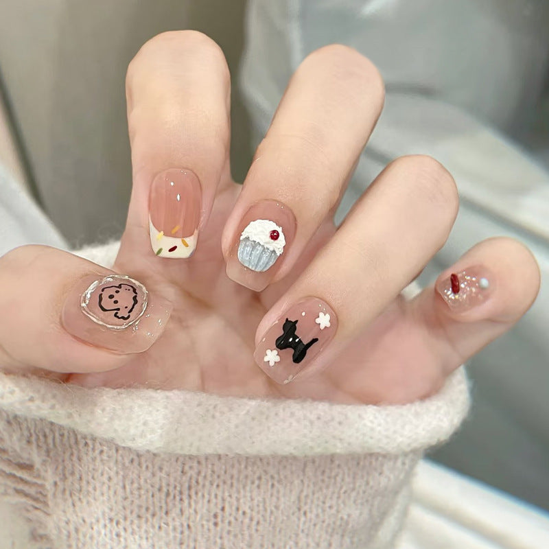 Dekorative Glitzernde Press-On Nail Tips Karnz
