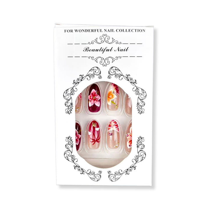 Künstlerisches Floral-Design Press-On Nail Kit