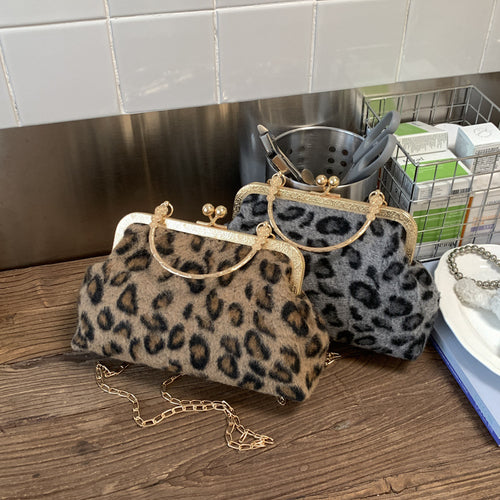 WoElegant Leopardenmuster Abendhandtasche Karnz