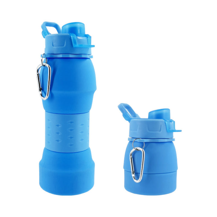 Unisex Silikon Trinkflasche mit Karabinerhaken und Faltmechanismus Karnz