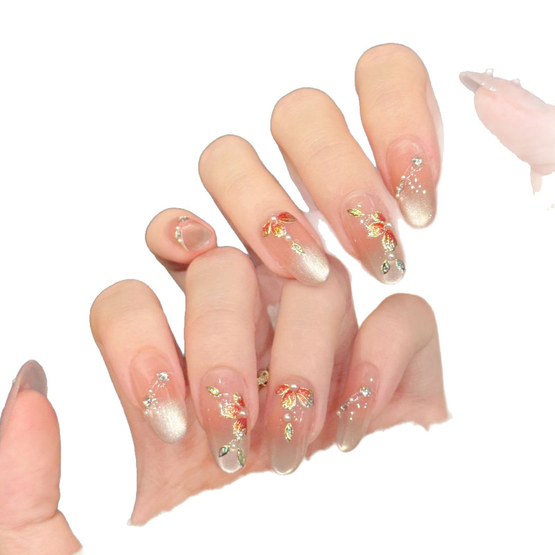 Künstlerische florale Gel Press-On Nägel