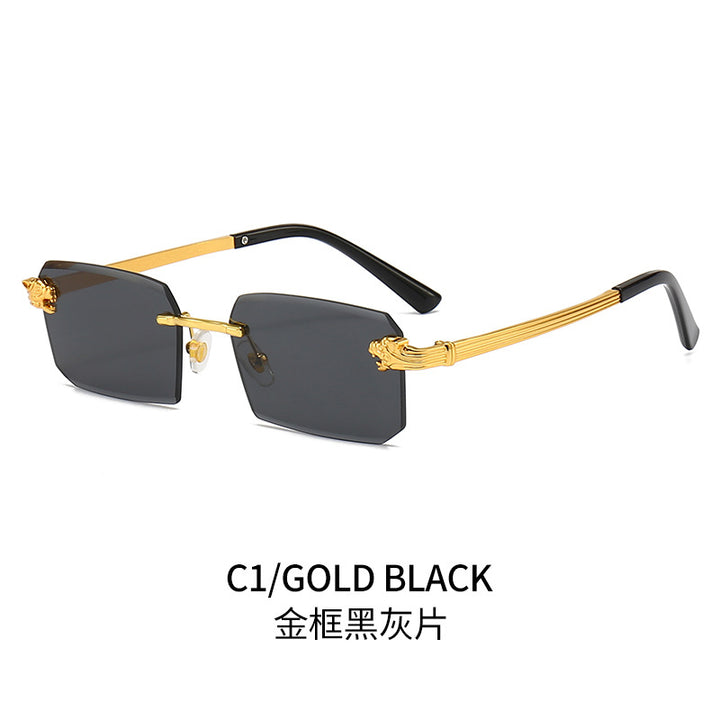 Damen Modische Sonnenbrille mit facettiertem Rahmen und luxuriösen Akzenten Karnz