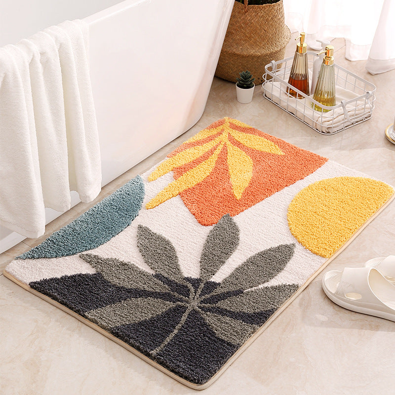 Plüsch Floral Muster Badmatte Karnz