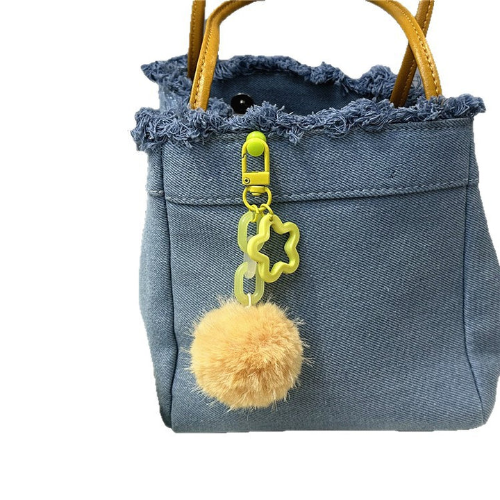 Niedlicher Flauschiger Pom-Pom Schlüsselanhänger Karnz