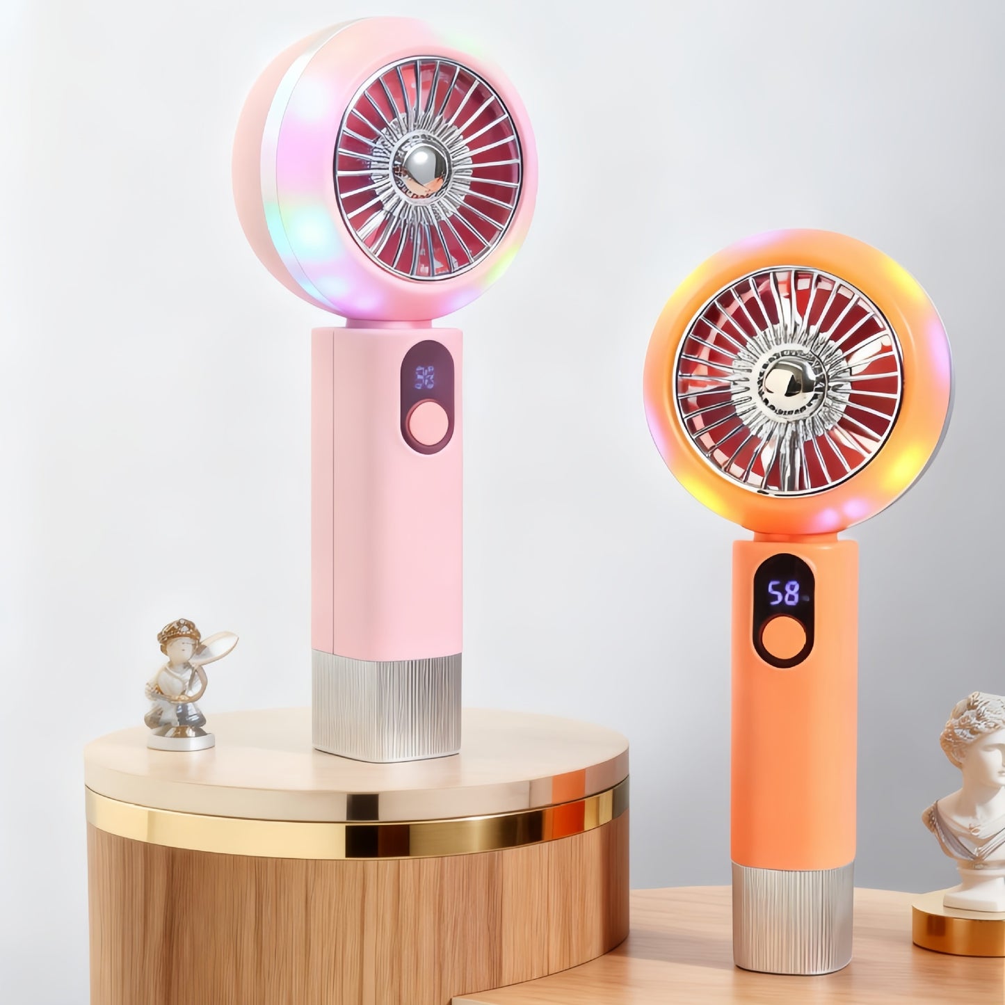 Damen Tragbarer Handventilator mit LED-Farbwechsel Karnz