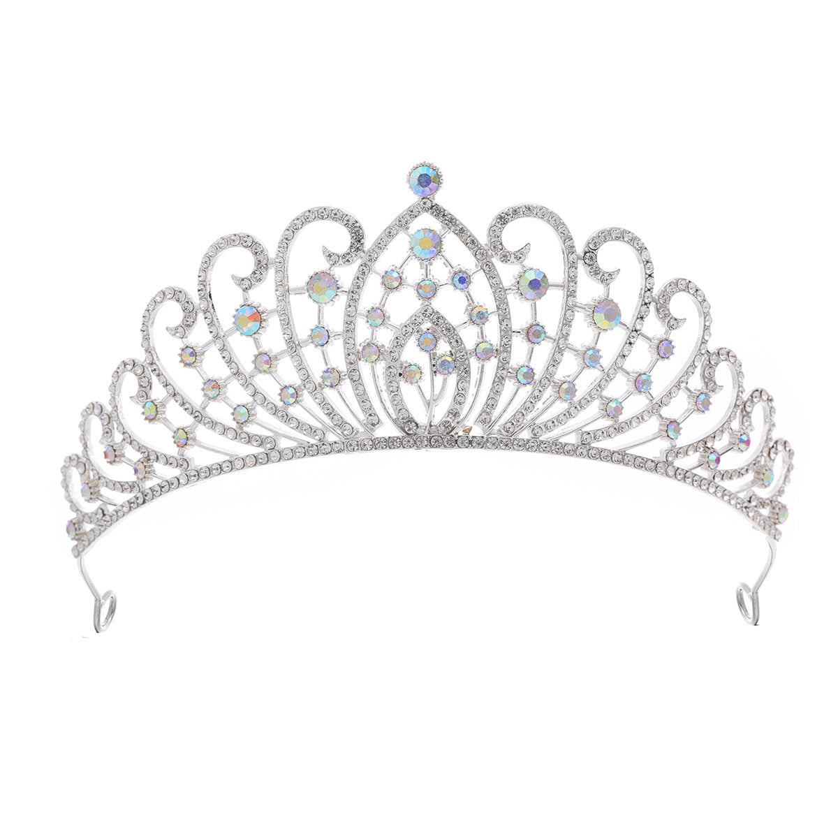 Damen Elegante Strass-Tiara mit floralen Details Karnz