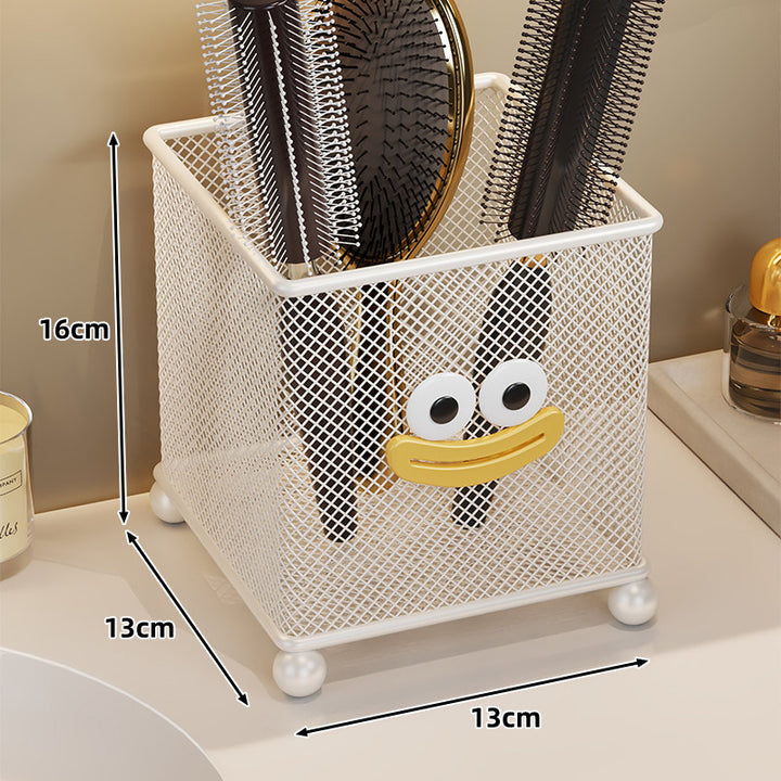 Dekorativer Mesh Quadrat Kosmetikanstrich und Haartool Halter