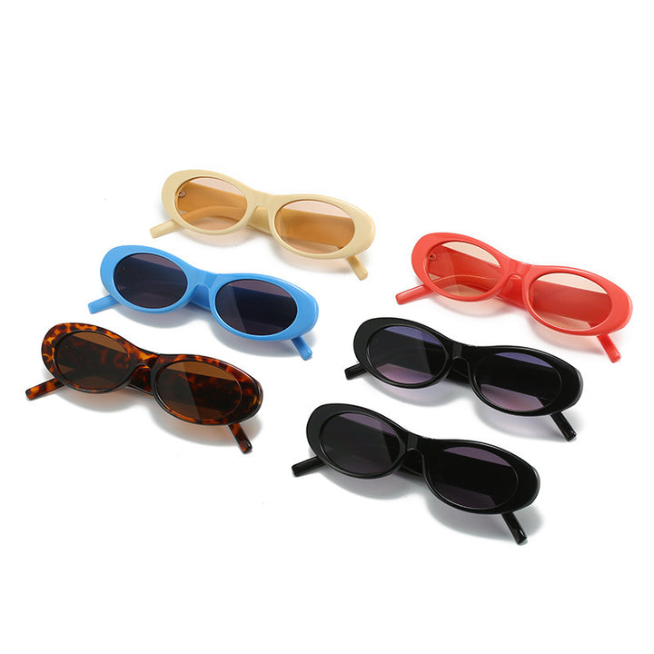 Vintage-inspirierte ovale Fassung Sonnenbrille Karnz