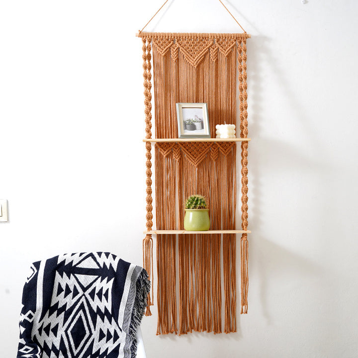 Macramé Wandhängendes Regal-Organizer Karnz