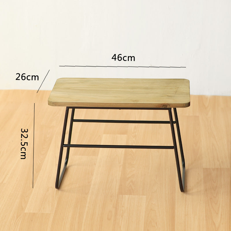 Moderner Holz-Hocker mit Metallgestell Karnz