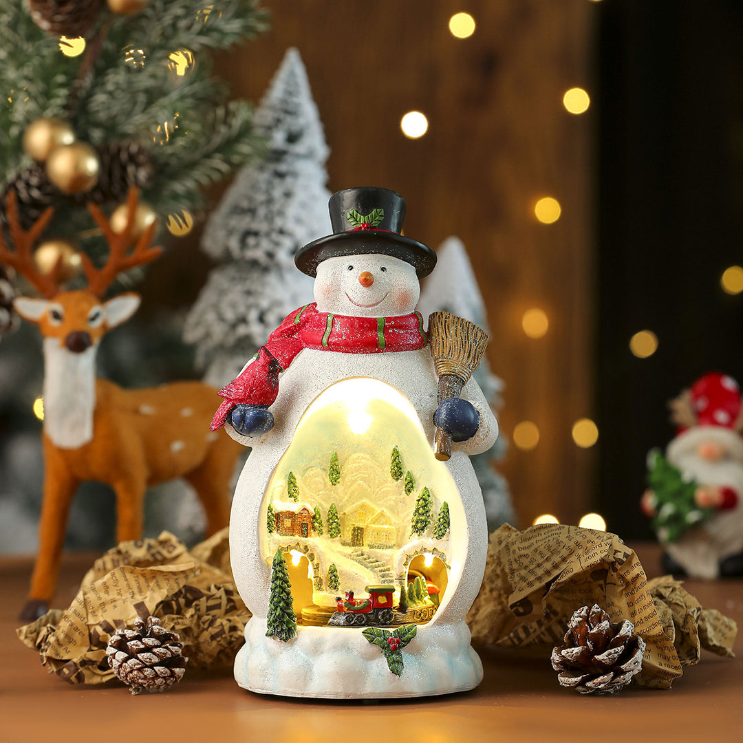 LED Leuchtender Schneemann Figurine Karnz