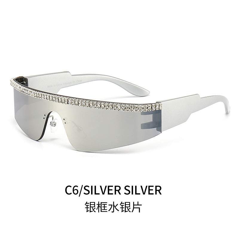 Damen Modische Glamour-Sonnenbrille mit strassverziertem Rahmen Karnz