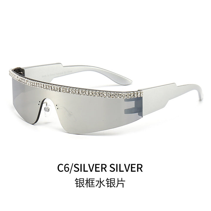 Damen Modische Glamour-Sonnenbrille mit strassverziertem Rahmen Karnz