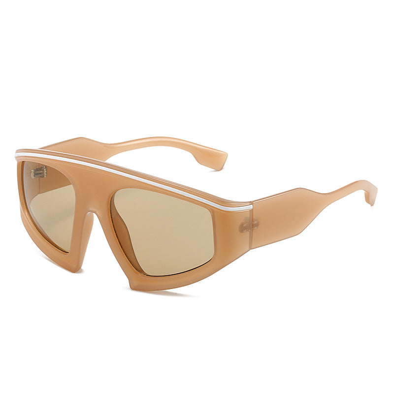 Damen Sportliche Sonnenbrille mit stylischem Rahmen und großen Linsen Karnz