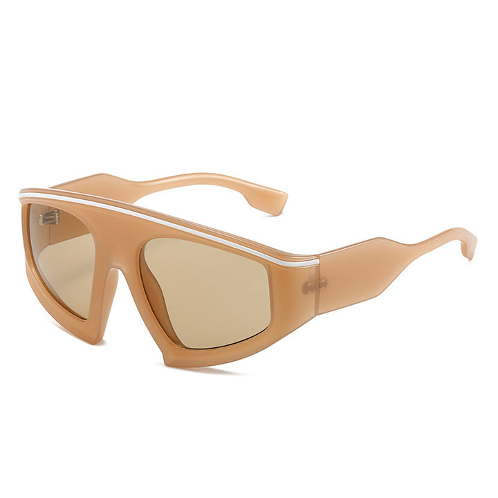 Damen Sportliche Sonnenbrille mit stylischem Rahmen und großen Linsen Karnz